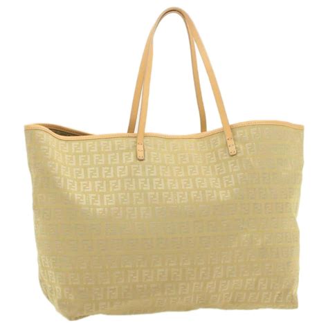 FENDI Zucchino Shopping Tote Beige 1522075 